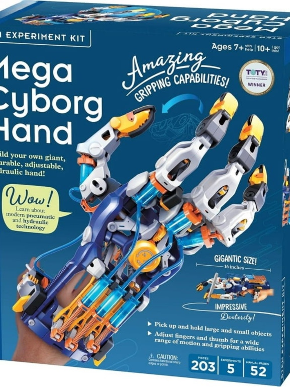 Thames & Kosmos Mega Cyborg Hand STEM Experiment Kit featuring hydraulic